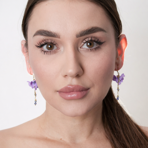 850 Lilac Daisy liliowe kolczyki kwiatuszki (5).png