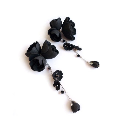 855 czarno srebrne kolczyki kwiaty Black SIlver Gardenia ANUI (01).jpg