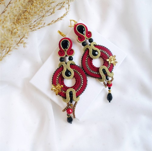 301 Marshal Gold ANUI red soutache earrings (3).jpg