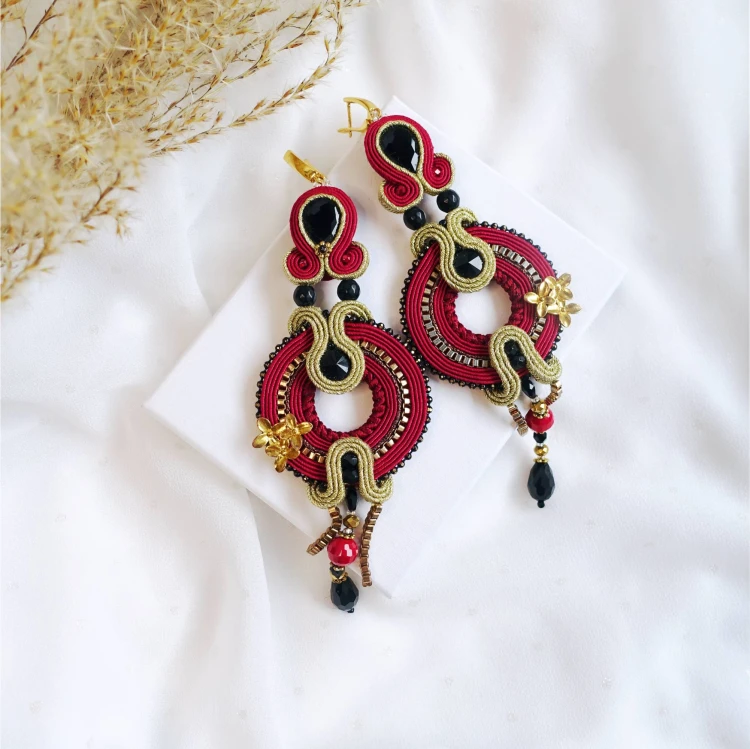 301 Marshal Gold ANUI red soutache earrings (3).jpg