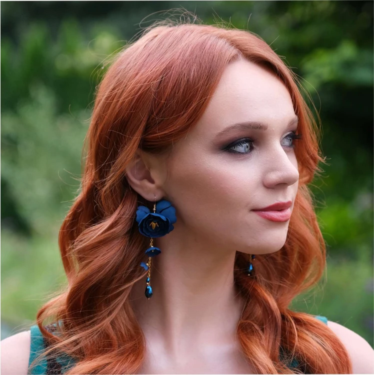 855 Blue Gardenia niebieskie kolczyki kwiaty (9).jpg