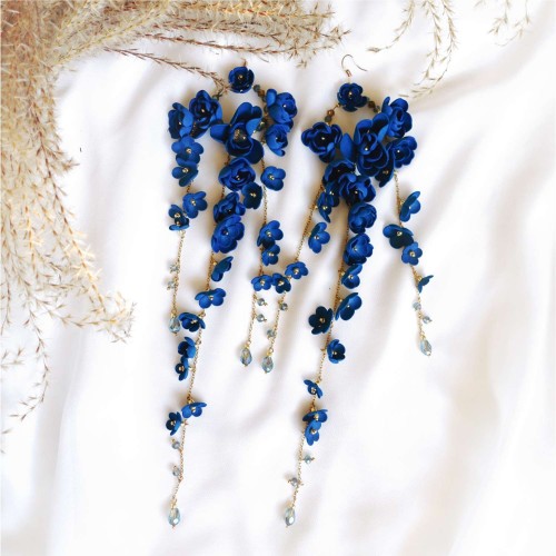 860 Blue New Gardenia Blue flower earrings niebieskie kolczyki kwiaty ANUI (1).jpg