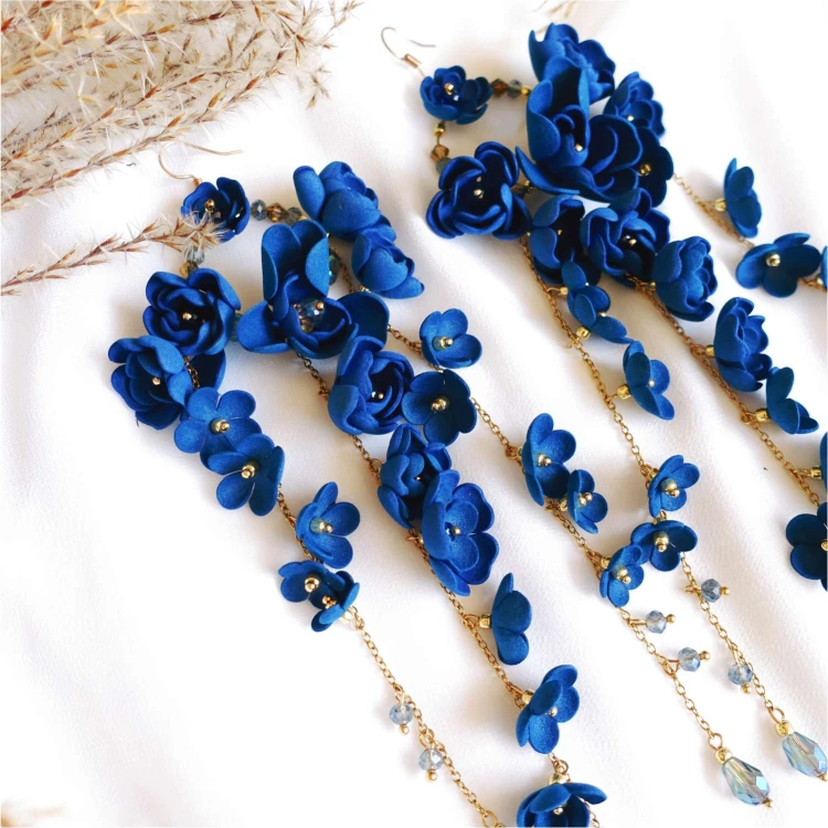 860 Blue New Gardenia Blue flower earrings niebieskie kolczyki kwiaty ANUI (15).jpg
