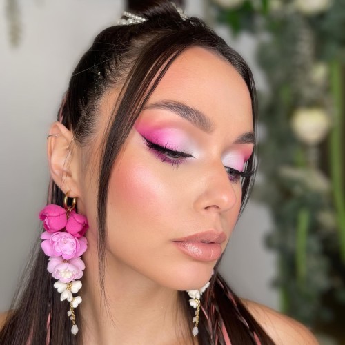 864 Pink Ombre Grapes różowe kolczyki winogorna kwiaty ANUI (11).JPG