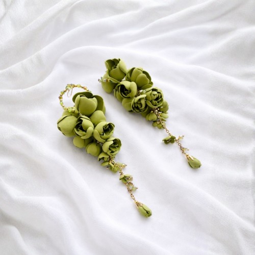 863 Olive Grapes oliwkowe kolczyki kwiaty winogrona (6).jpg