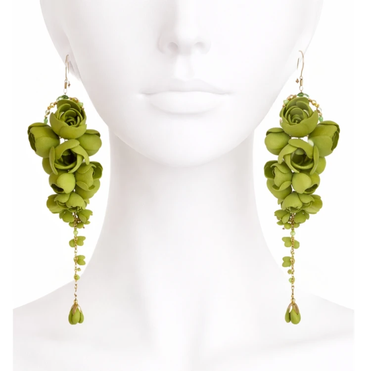 863 Olive Grapes oliwkowe kolczyki kwiaty winogrona (7).jpg