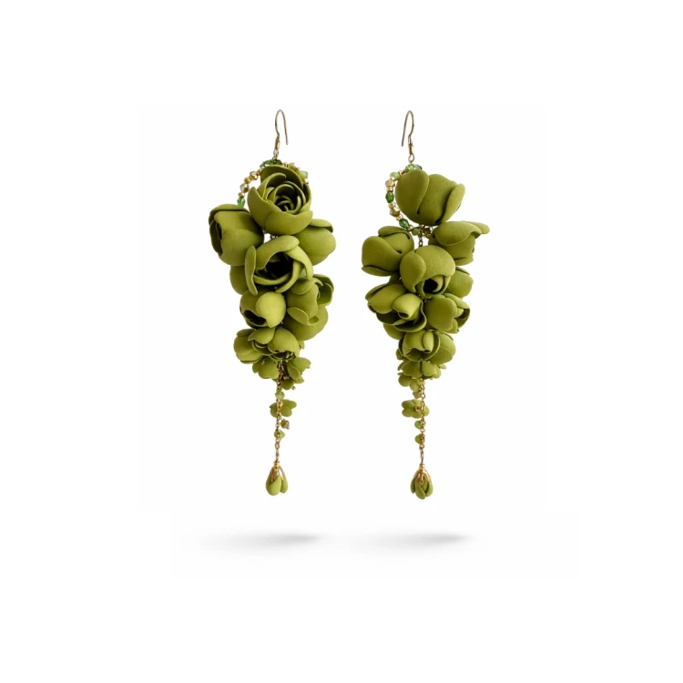 863 Olive Grapes oliwkowe kolczyki kwiaty winogrona (8).jpg